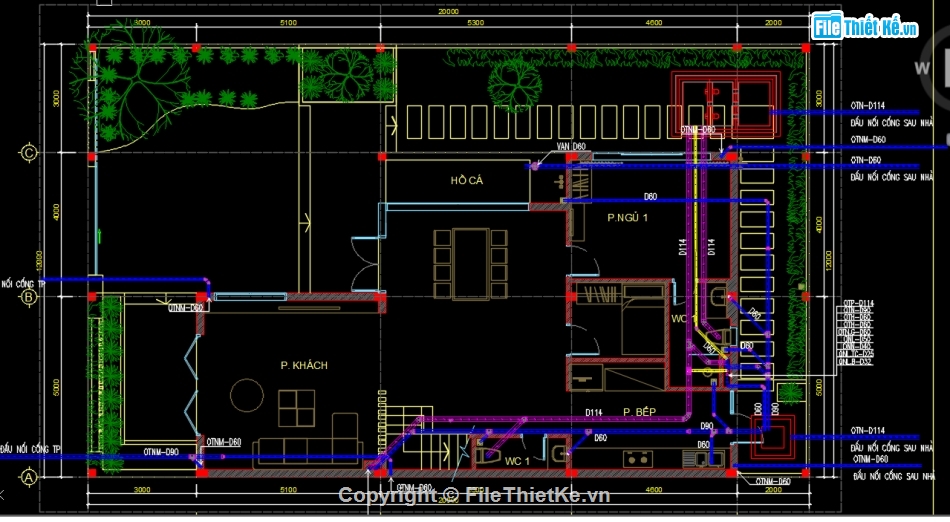 me villa,ME biệt thự,bản vẽ điện nước biệt thự 3 tầng